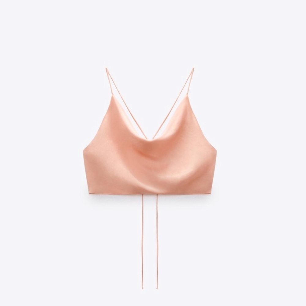Zara Satin Effect Crop Top